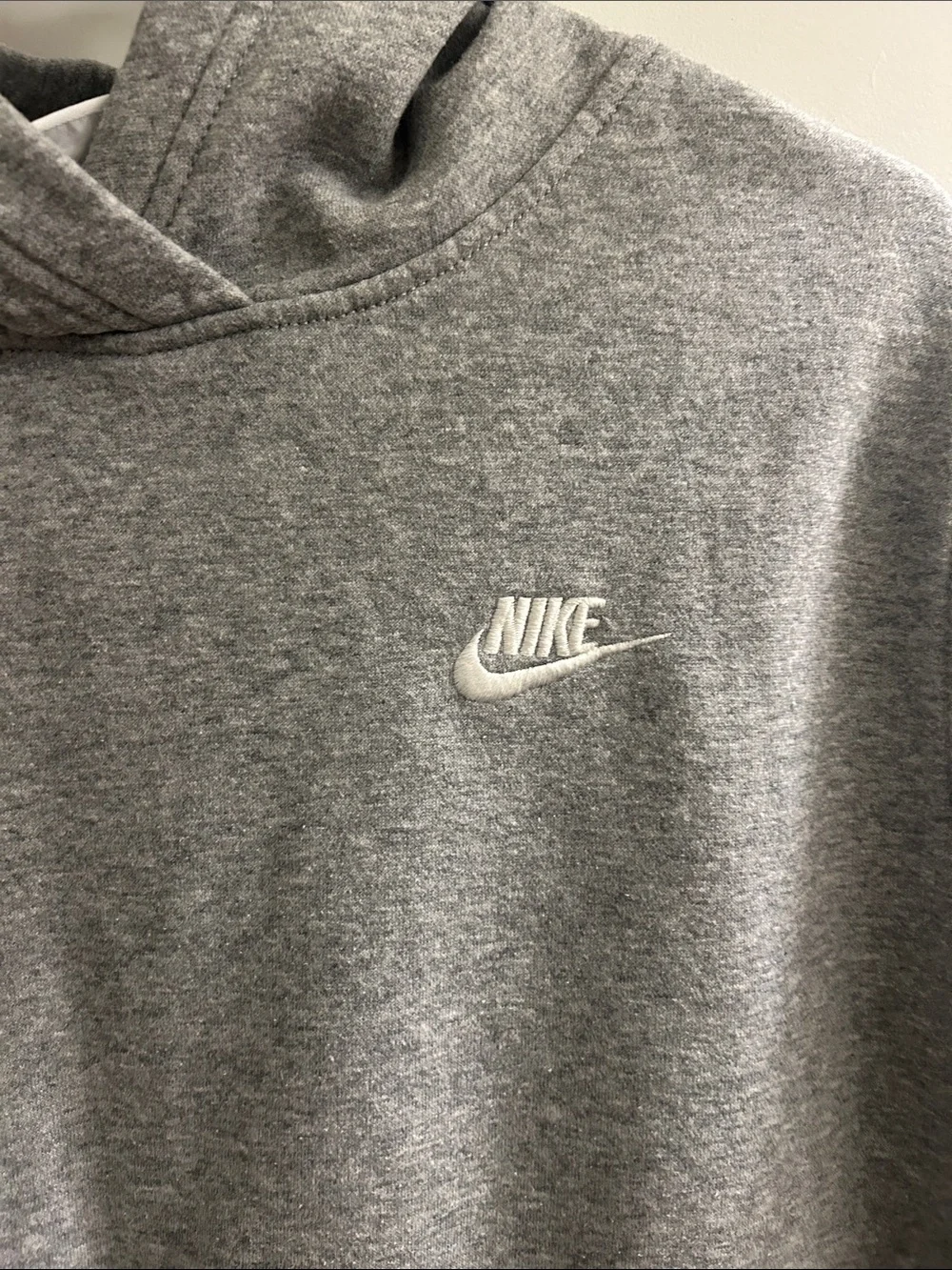 Nike youth Gray Crewneck Sweatshirt with White Swoosh